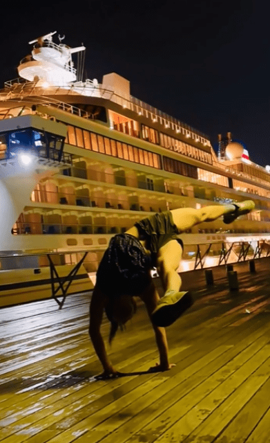 「凄い！ビックリ！！美しい」アクロ体操・八箇花歩、豪華客船