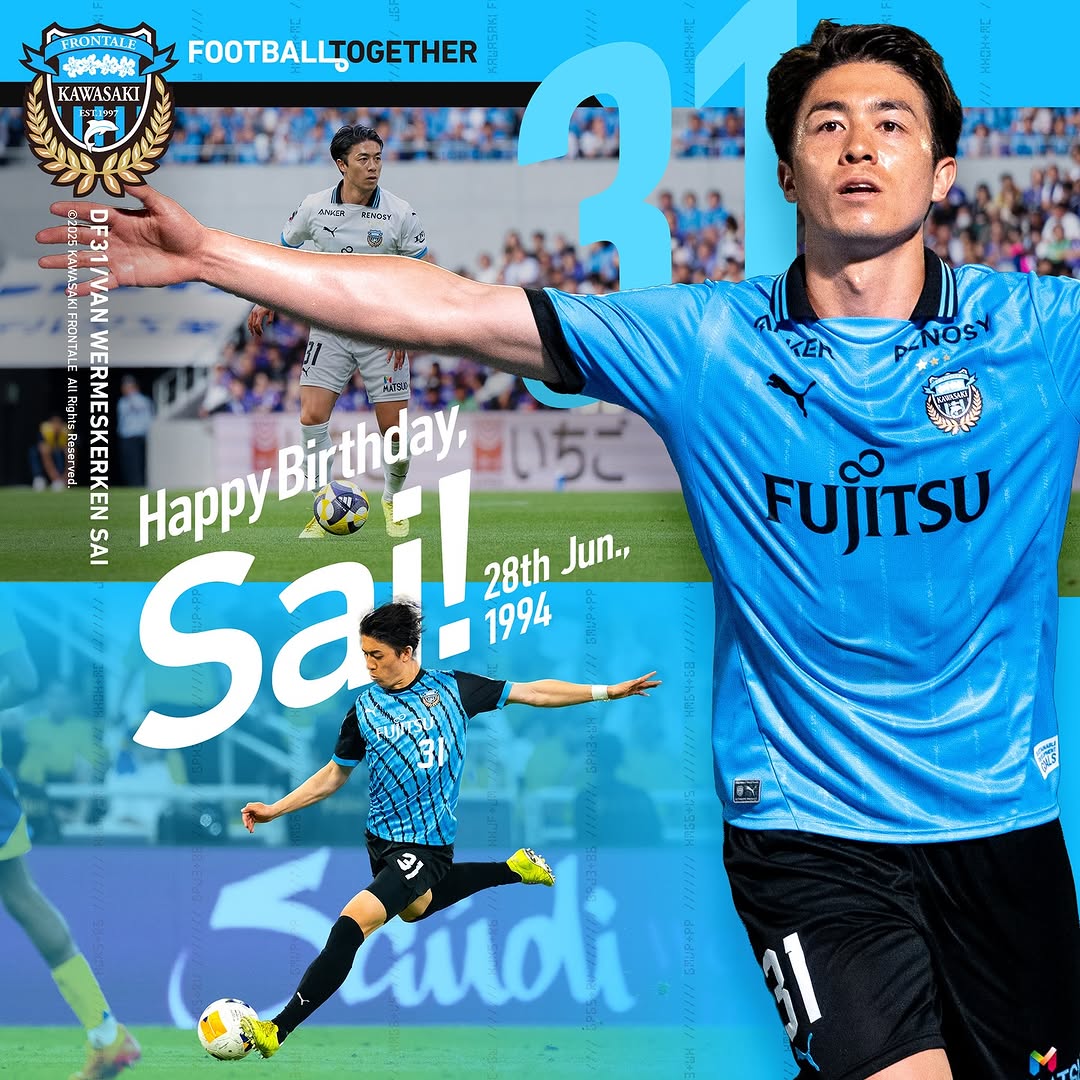 川崎フロンターレ、ファンウェルメスケルケン際の誕生日を公式SNSで祝福