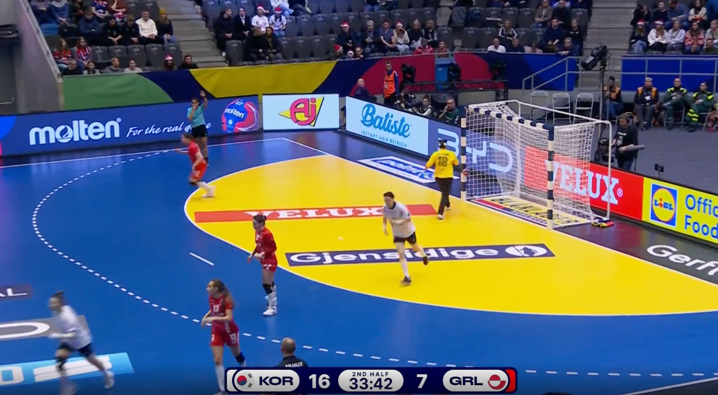 【ハンドボール】第26回女子世界選手権グループC 韓国 vs. グリーンランド