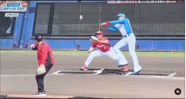 新庄剛志がエンドランの極意を披露！？「このくらいのボールならバットに当ててゴロは転がせます」