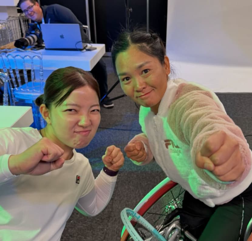 車いすテニス・田中愛美　モコモコジャンバーが女の子から大人気