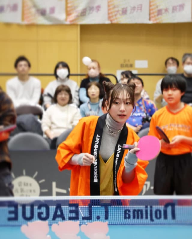 須田亜香里が初の卓球観戦を楽しむ「特別な時間をありがとうございました」