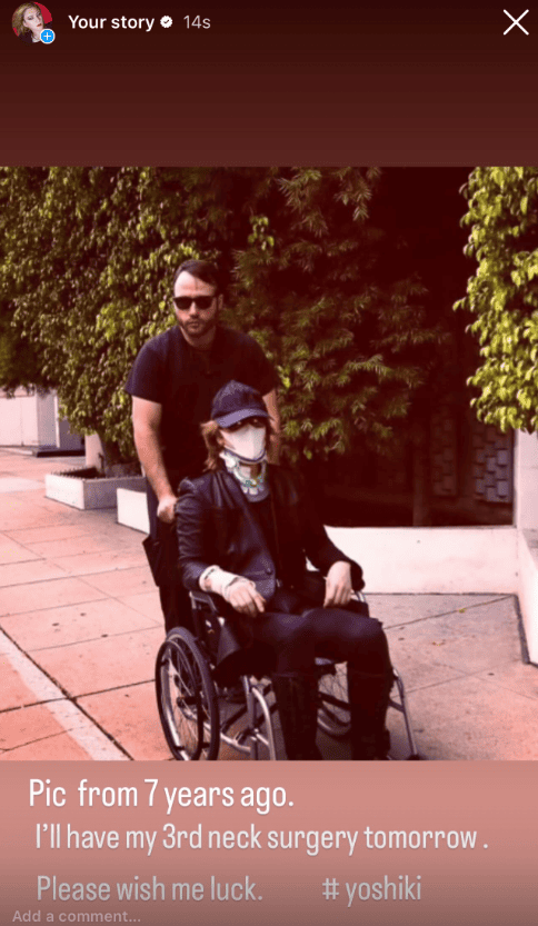 X JAPANのYOSHIKIが三度目の手術を行う「幸運を祈ってね。」