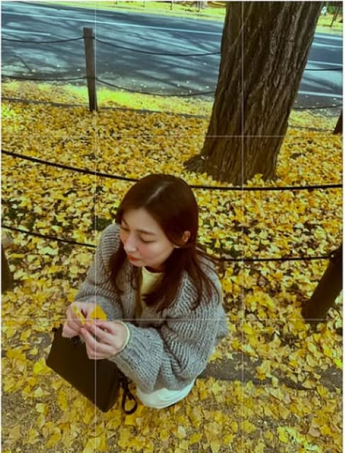 彼氏目線ショット⁉日本テレビアナウンサー、畑下由佳が滑り込みでイチョウ並木を満喫