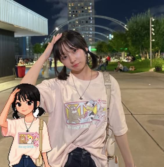 尾野寺みさが夜のショットを公開！話題のドット絵とのツーショットにファン歓喜！