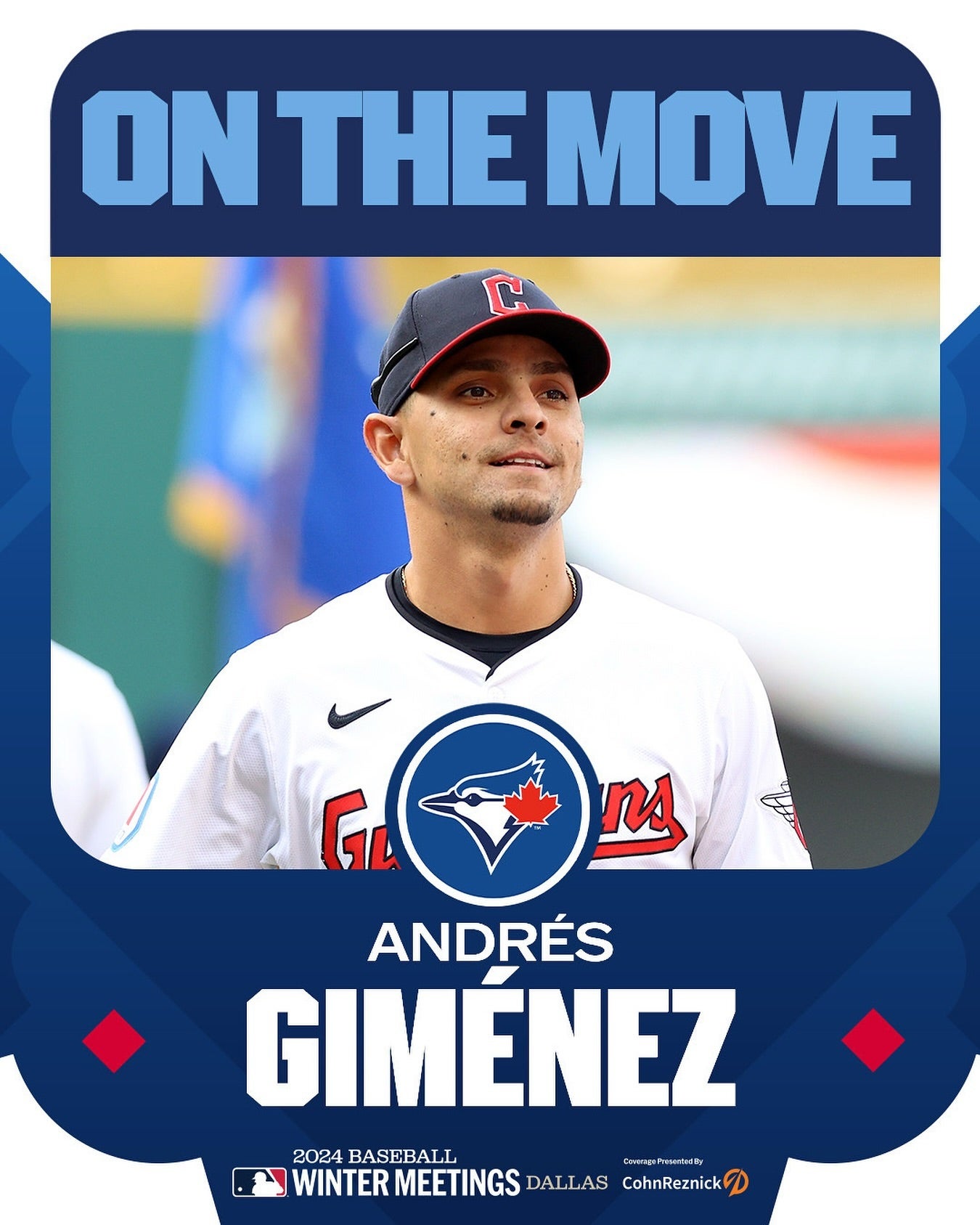 ガーディアンズの守備職人、アンドレス・ヒメネスがブルージェイズへ