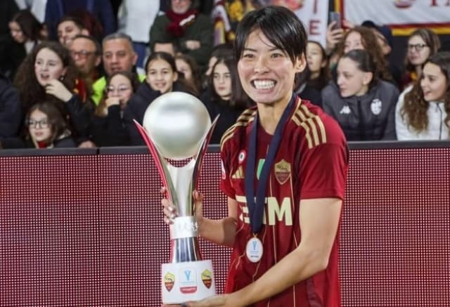 熊谷紗希 イタリア国内カップ優勝を報告！応援に感謝を投稿