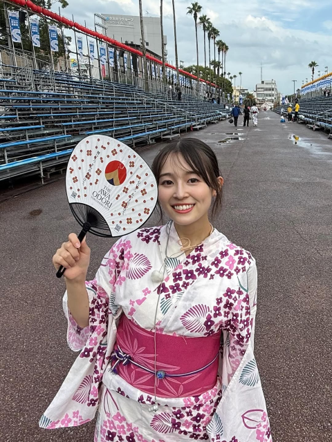 ピンク浴衣姿が可愛すぎ！MBS新人アナ上田芹莉、徳島市
