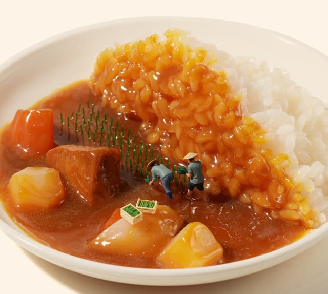 田中達也、カレーで田植えの風景を演出した作品を公開！