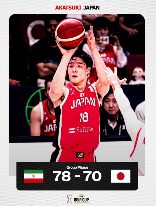 バスケ日本代表、イランに惜敗  FIBAアジアカップ　次戦はグアムと