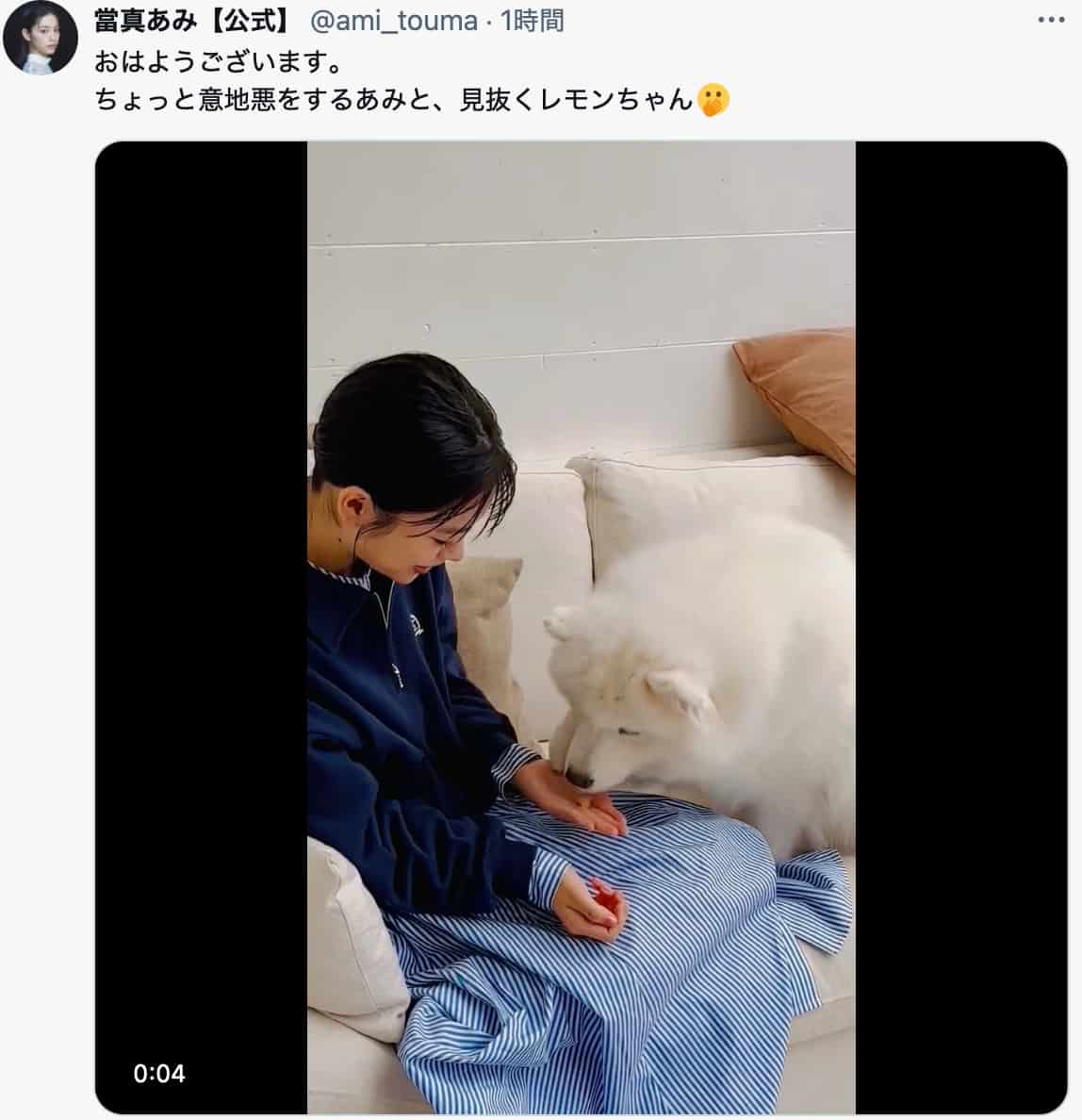 當真あみ、愛犬との微笑ましい動画を公式Xで公開