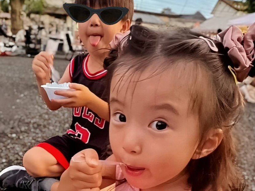 夏祭り満喫、鈴木亜美の子どもたちが見せた無邪気な“かき氷ショット”