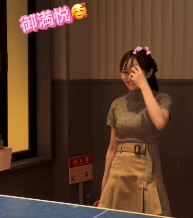 「私服や！！かわちい」卓球美女子、”野生の先輩モード”で打ち抜くスマッシュを披露！ご満悦ムービーにファン見とれる