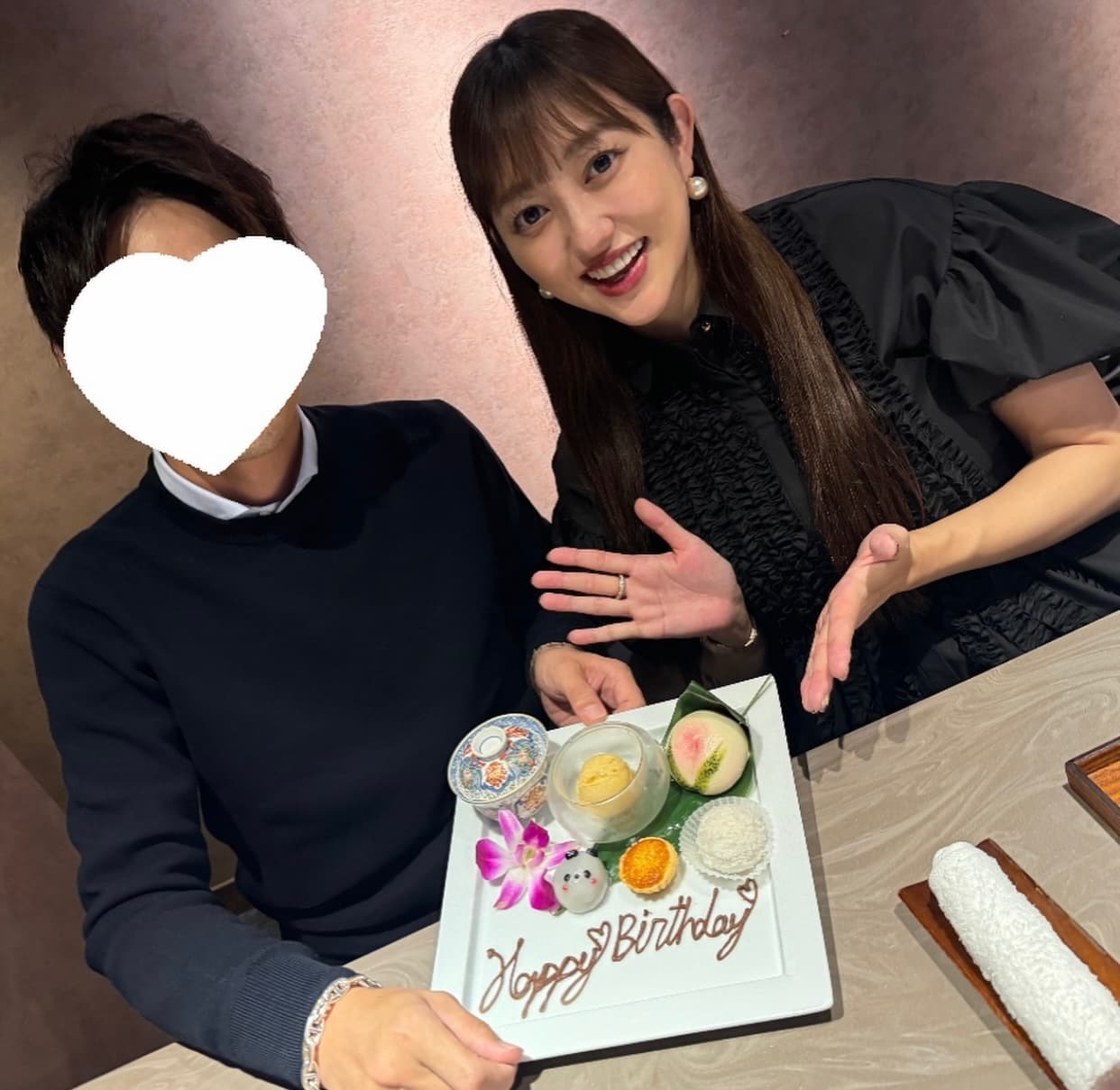 菊池亜美 夫のお誕生日に2人で豪華ディナーへ