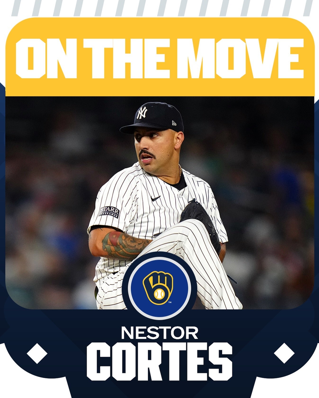 大谷との対決でも話題になったヤンキースの変則左腕、ネストル・コルテスがブルワーズへトレード移籍！