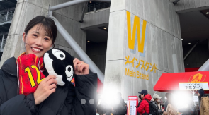 「寒さを吹き飛ばす熱戦！」亀蔦なごみ、グランパス開幕戦取材の興奮を報告