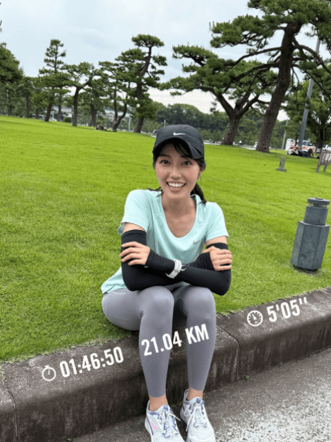 走る女優・宮崎結希乃、キロ5分ペースで21km完走にファンから「ナイスラン」