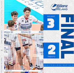 石川祐希の活躍もありミラノがフルセットの激戦制す