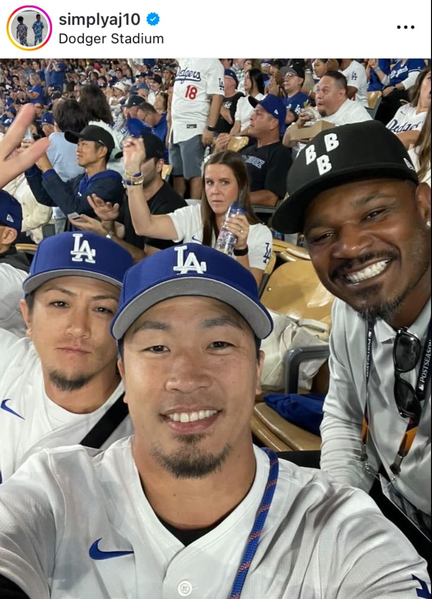 元オリックス・アダムジョーンズ「元チームメイトと再会できて最高でした」WS観戦