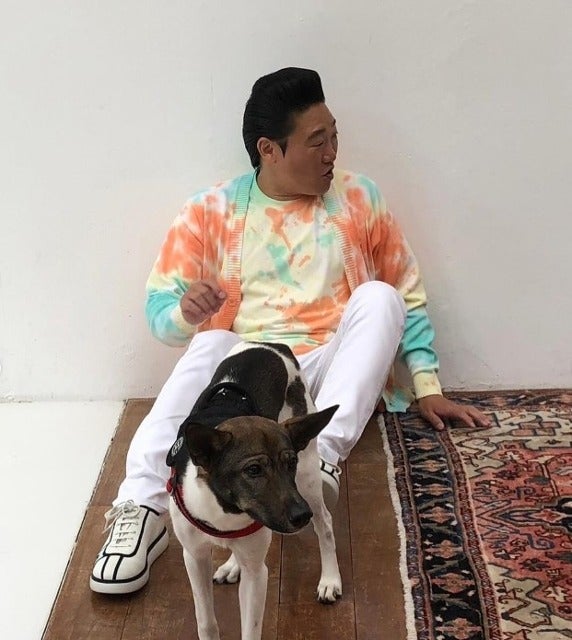 みやぞんの愛犬のメイがビビりながら撮影をがんばる！