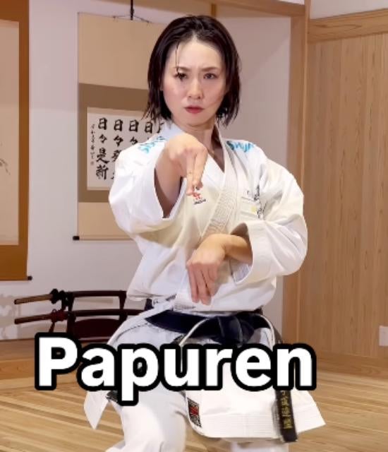 空手女子・岩本衣美里、「髪ボサボサ」空手の型を紹介！