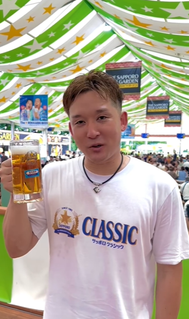 「めっちゃ旨そうに飲むな〜」杉谷拳士、"北海道夏の風物詩ビアガーデン"で見せた豪快な飲みっぷりが話題に！