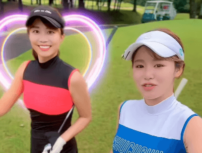 「ホンマ姉妹みたい」ダブルゴルフ美女子、”ラブリーウォーキング＆スイングムービー”を披露！「イイですね」