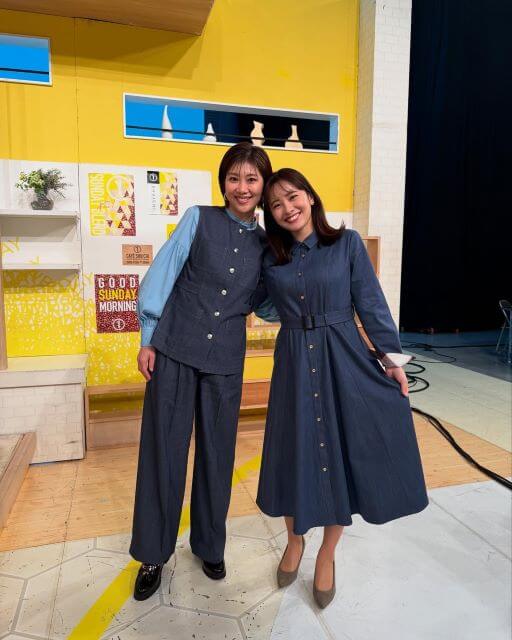 潮田玲子まさかのリンクコーデ！？打ち合わせなしで服がシンクロ！