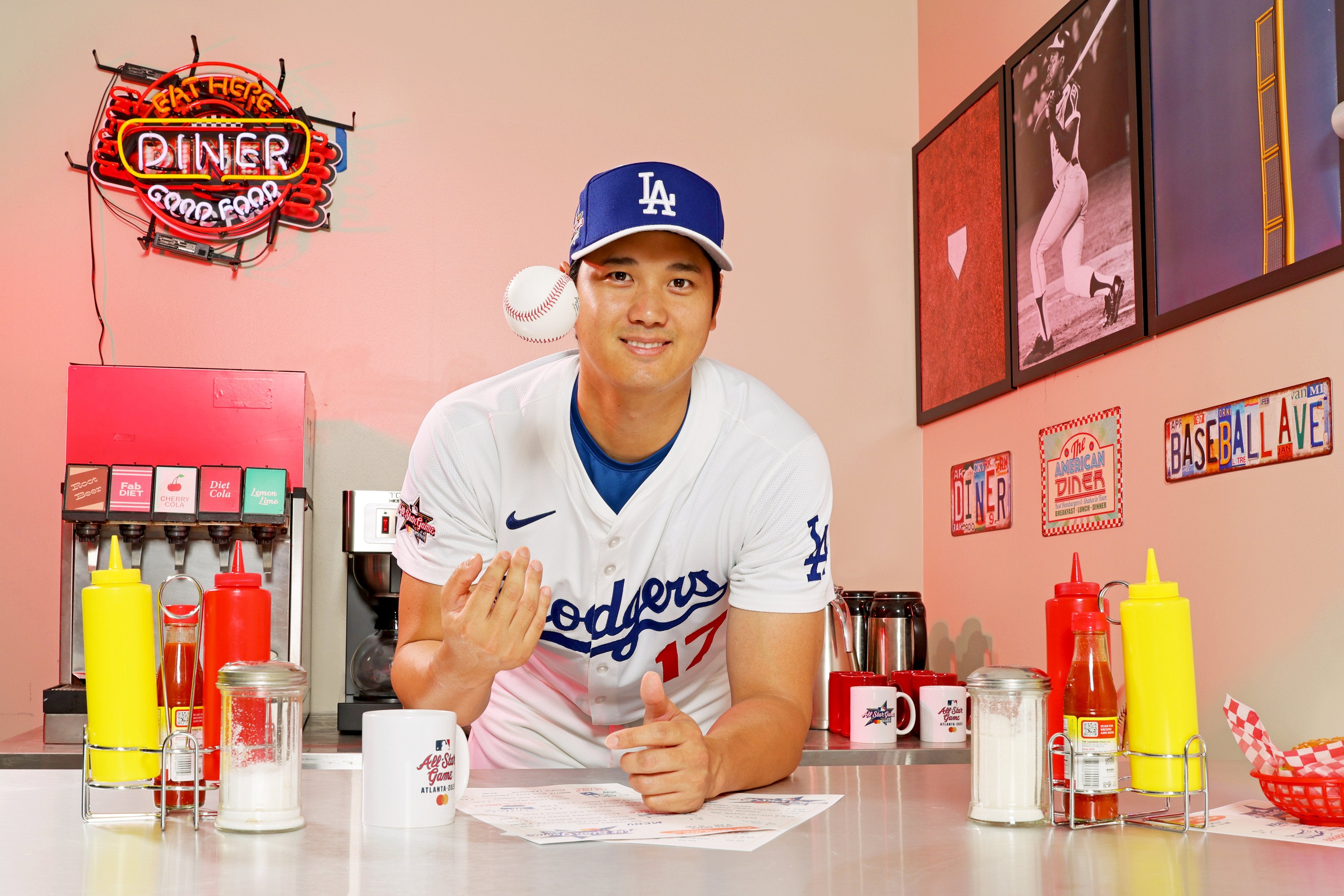 大谷翔平、山本由伸が“アメリカンダイナー”に降臨　オールスター仕様の撮り下ろしが話題に