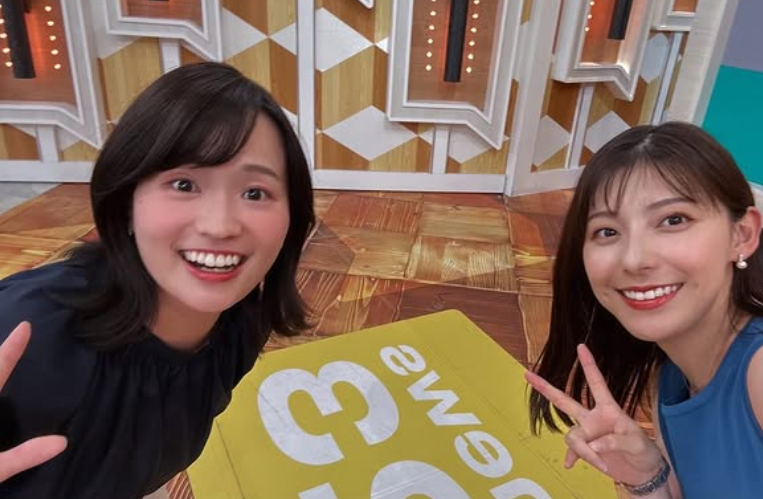 篠原梨菜アナ、news23代打出演ラストで彩子アナとの笑顔2ショット