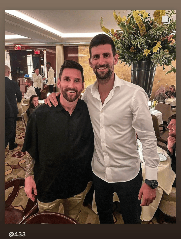 金メダルのジョコビッチがメッシとの過去ツーショットを改めて公開‼︎