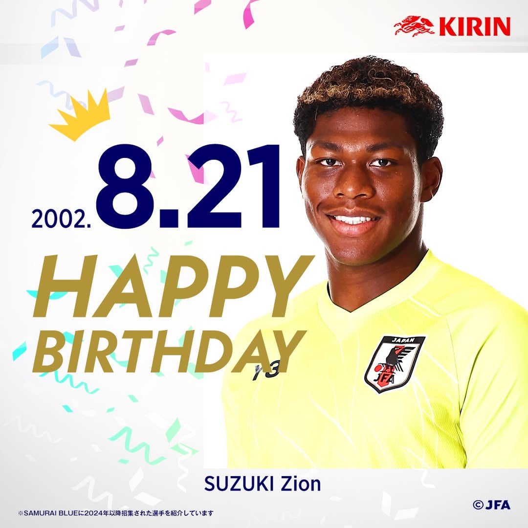 日本サッカー協会が鈴木彩艶選手の誕生日をお祝い！
