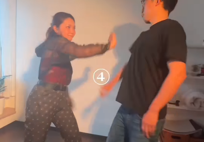 フィリピンハーフの美女格闘家、とっておき護身術の公開でファン質問！”ストロング掌底”と仕草にファン見惚れる「洋服似合って可愛す」