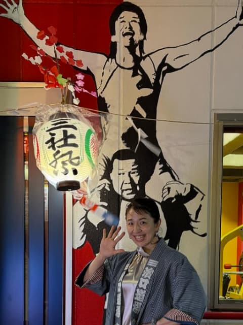 浜口京子が初夏の風物詩“三社祭”の開始を報告！半纏を羽織りお祭り気分⁉