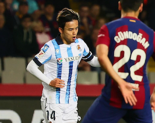 久保建英は途中出場 Rソシエダがバルセロナに敗れる