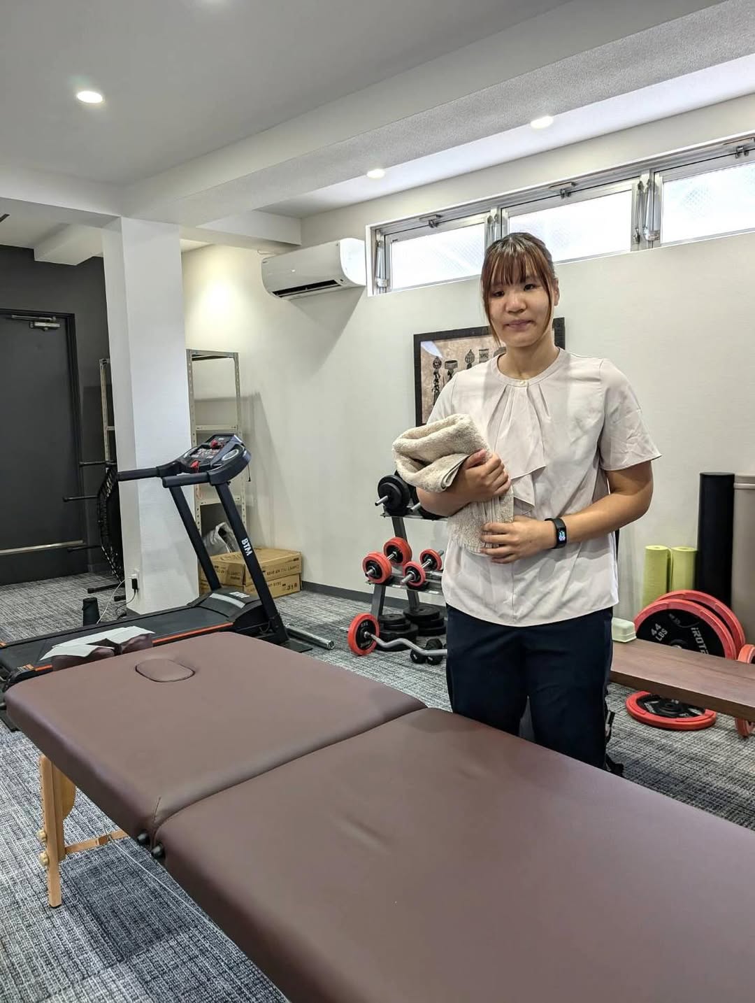 「私の方が元気をいただいちゃいました」ゴールボール女子日本代表・萩原紀佳、大熊工業の出張マッサージ日を満喫