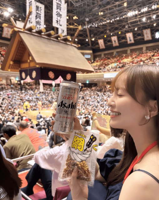 「震えが止まりません」山根千佳、大相撲五月場所千秋楽観戦！大横綱誕生の予感に大興奮！
