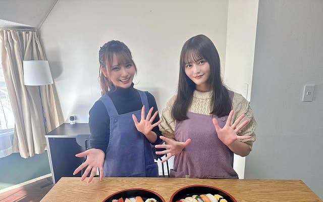 イコラブ 大場花菜&髙松瞳が寿司握り体験！出来映えにファン「お料理上達だね」