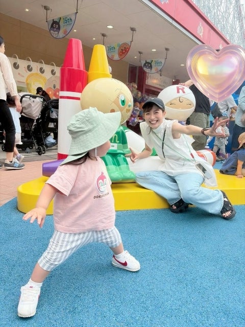 中京テレビ・平山雅アナ、親子で『アンパンマンこどもミュージアム』へ！