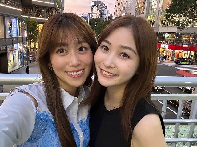 NHK中川杏奈アナ、日テレ岩田絵里奈アナと“おしゃべり”