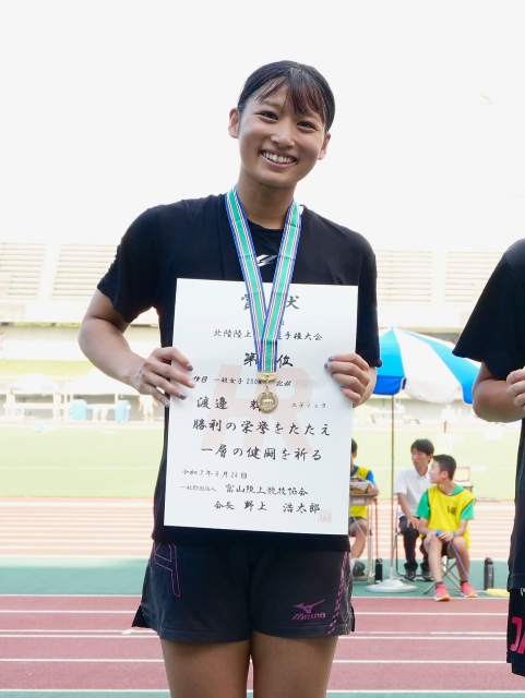「大会新記録＆MVPも」美女スプリンター・渡邊輝、北陸選手権終え感謝のインスタ投稿！