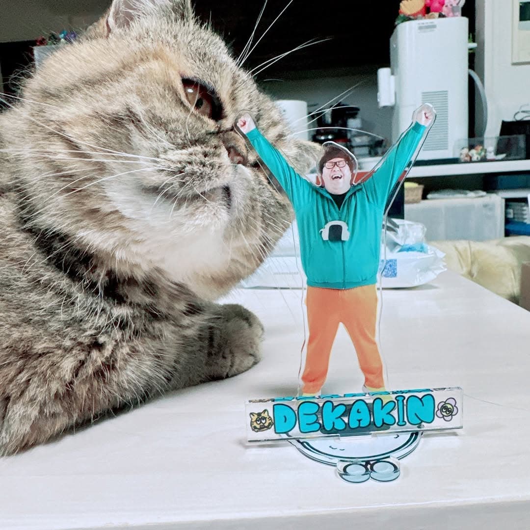 デカキン、自身のアクスタが“襲われる”ハプニング発生　“巨人みたいな実行犯”が可愛すぎると話題に