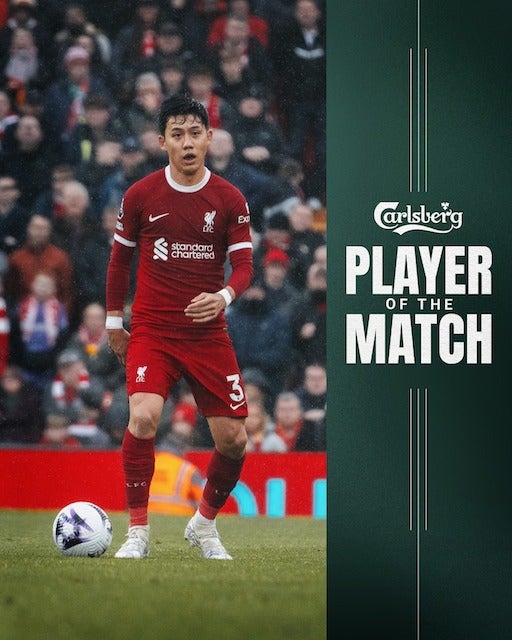 リバプール vs.マンチェスター・シティのPOTMに遠藤航が選出