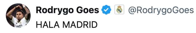 ロドリゴが「HALA MADRID」と投稿、スペイン国王杯での勝利を祝う