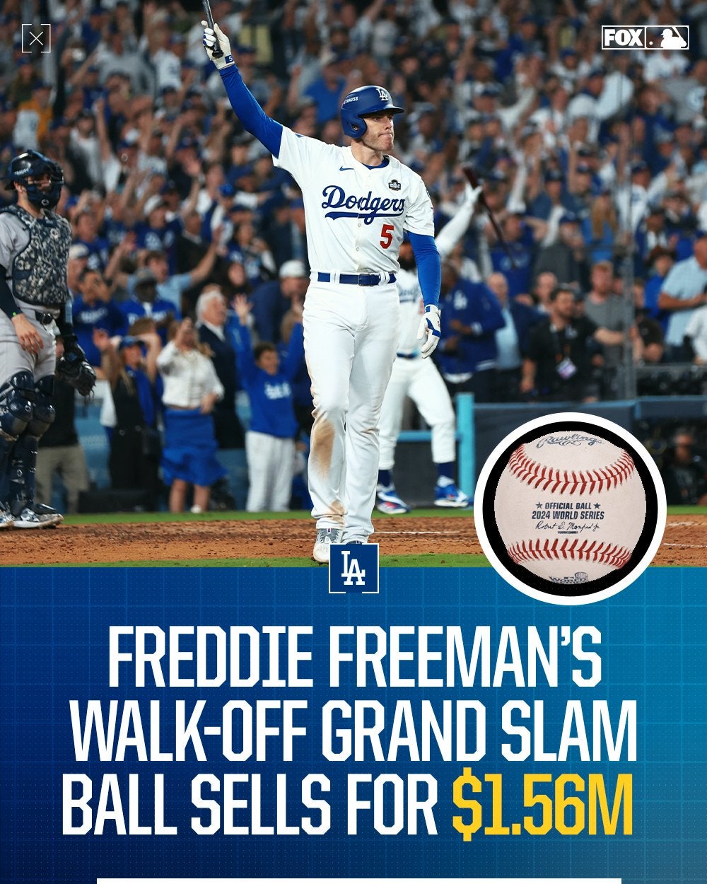 「伝説のボール」フリーマンのWS第1戦サヨナラ満塁ホームランのボールが約2億4000万円で落札！