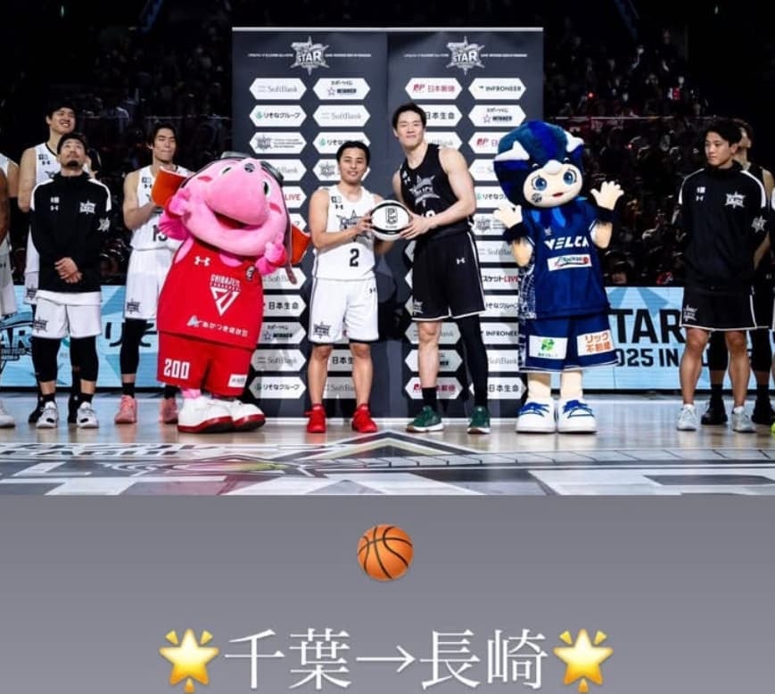 馬場雄大　Bリーグ　オールスターの写真を公開！2026年は長崎で開催！！