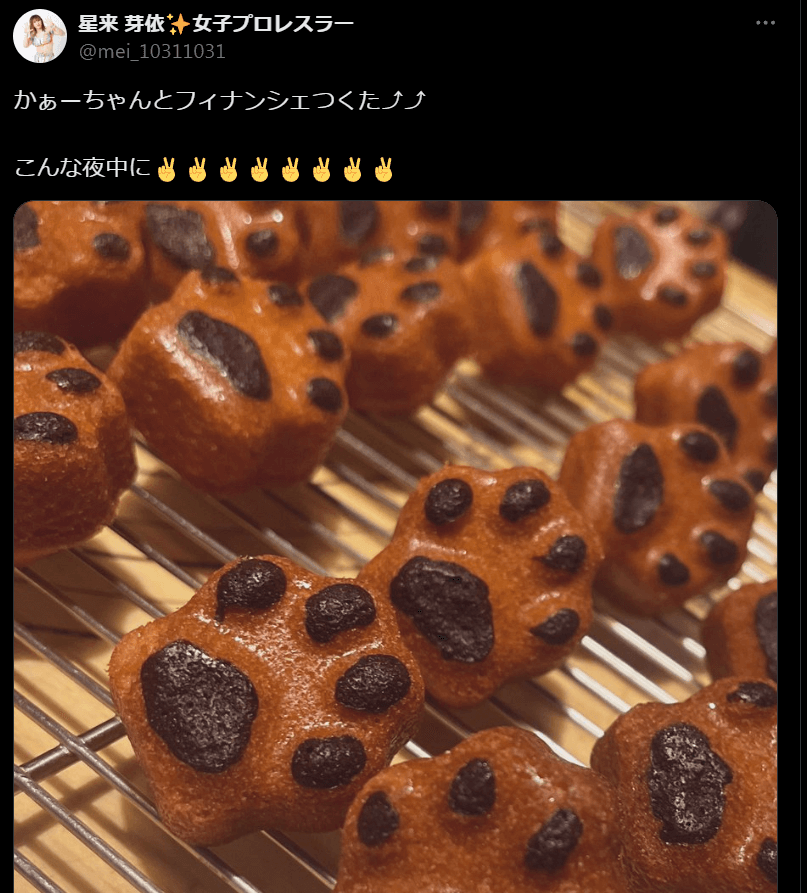 STARDOM　星来芽依、深夜に母と一緒にフィナンシェ作り！