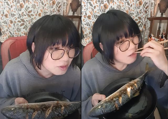 怪談師・由乃夢朗「川魚のニジマスみたいで美味しかったな」皿から”はみ出る程”立派なイナダを実食！