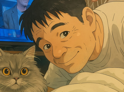 「剛さん優しいお顔で」中川家・剛、愛猫との“ジブリ風”2ショットが大反響！