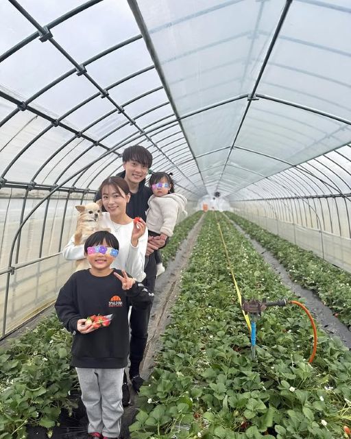 元フジ・本田朋子、今年も家族でいちご狩りへ！4人と1匹仲良しファミリーショットにファンほっこり
